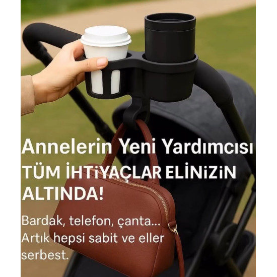 3D Bebek Arabası Bardak & Termos Tutucu Aparat