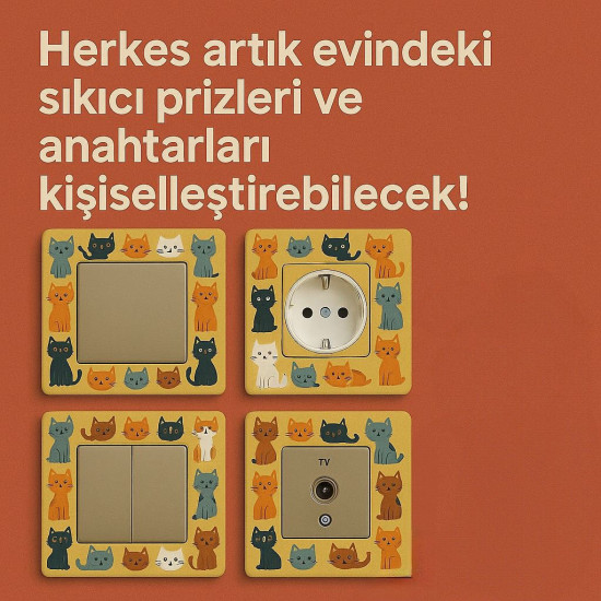 3D Çiçek Motifli Priz Çerçevesi - Priz Kasası